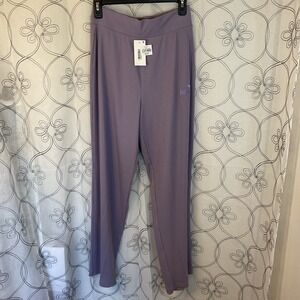 New Puma Elevated Straight Pants Ribbed Knit‎ Pale Plum Purple Women Size Small